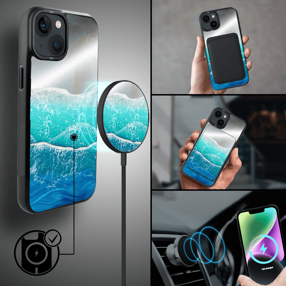 Etui do iPhone 14 Plus IBIZU DropGuard Matt z MagSafe, RIVIERA, Reflect, Szafirowy ocean (2)