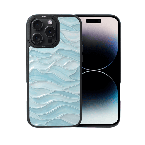 Etui do iPhone 14 Pro Max IBIZU DropGuard Matt z MagSafe, RIVIERA, Aqua Glass, Błękitne Fale (1)
