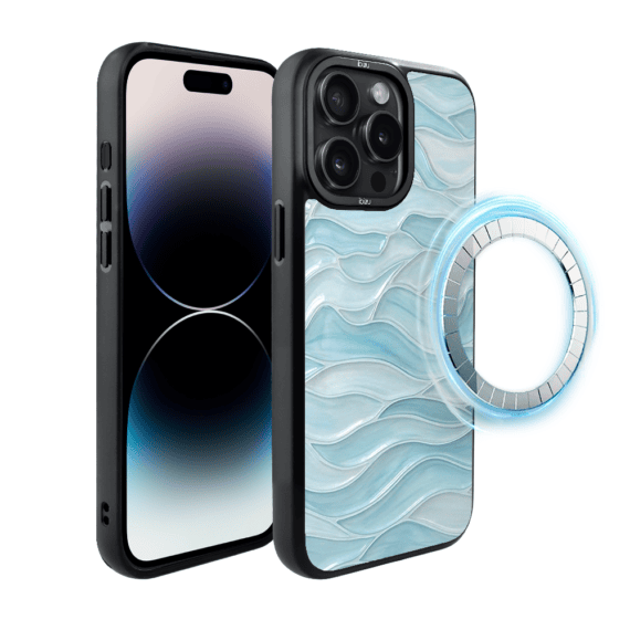 Etui do iPhone 14 Pro Max IBIZU DropGuard Matt z MagSafe, RIVIERA, Aqua Glass, Błękitne Fale (7)