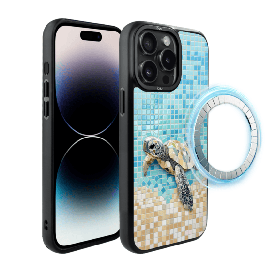Etui do iPhone 14 Pro Max IBIZU DropGuard Matt z MagSafe, RIVIERA, Moderns Classics, Żółw Caretta (7)