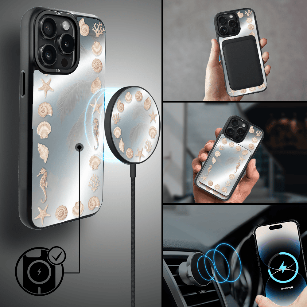 Etui do iPhone 14 Pro Max IBIZU DropGuard Matt z MagSafe, RIVIERA, Reflect, Muszelkowe lustro (4)