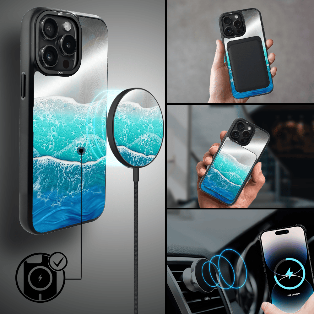 Etui do iPhone 14 Pro Max IBIZU DropGuard Matt z MagSafe, RIVIERA, Reflect, Szafirowy ocean (2)