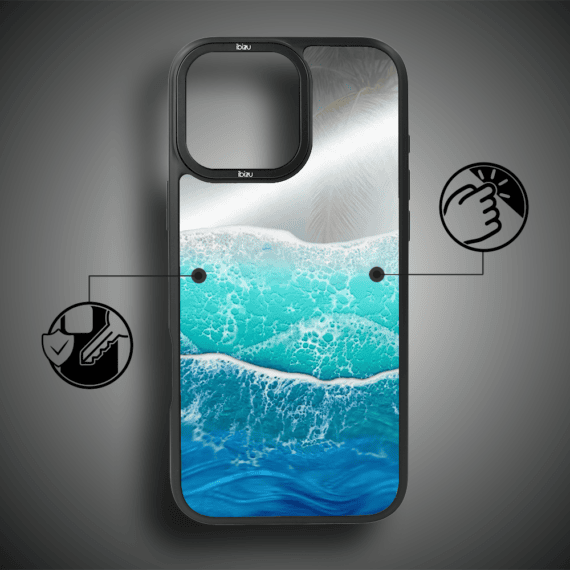 Etui do iPhone 14 Pro Max IBIZU DropGuard Matt z MagSafe, RIVIERA, Reflect, Szafirowy ocean (8)