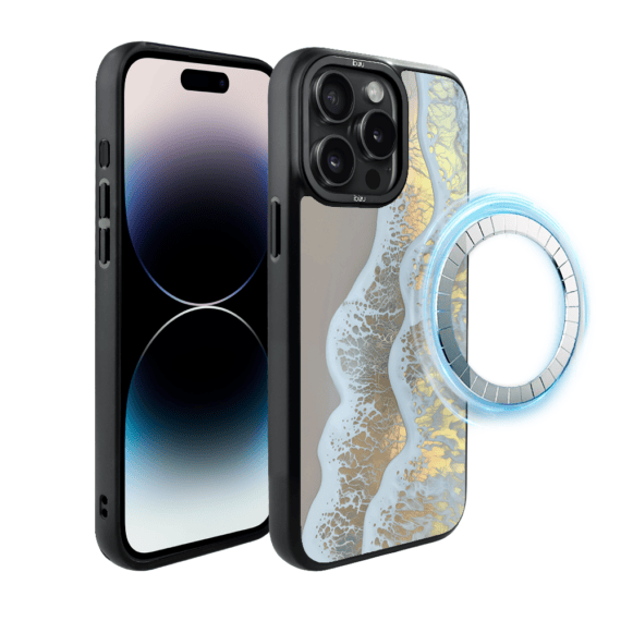 Etui do iPhone 14 Pro Max IBIZU DropGuard Matt z MagSafe, RIVIERA, Reflect, Złote wybrzeże (2)