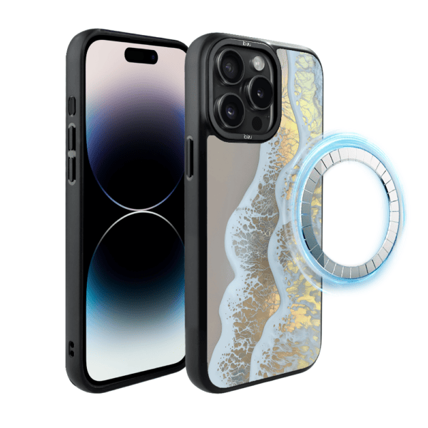 Etui do iPhone 14 Pro Max IBIZU DropGuard Matt z MagSafe, RIVIERA, Reflect, Złote wybrzeże