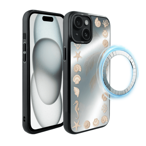Etui do iPhone 15 IBIZU DropGuard Matt z MagSafe, RIVIERA, Reflect, Muszelkowe lustro (3)