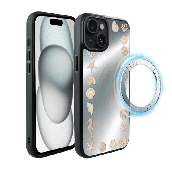 Etui do iPhone 15 Plus IBIZU DropGuard Matt z MagSafe, RIVIERA, Reflect, Muszelkowe lustro