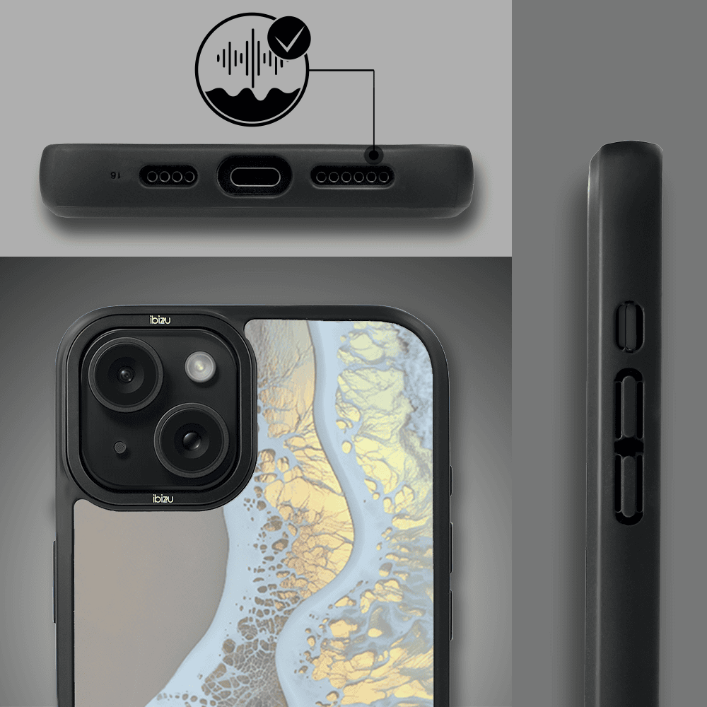 Etui do iPhone 15 IBIZU DropGuard Matt z MagSafe, RIVIERA, Reflect, Złote wybrzeże (1)