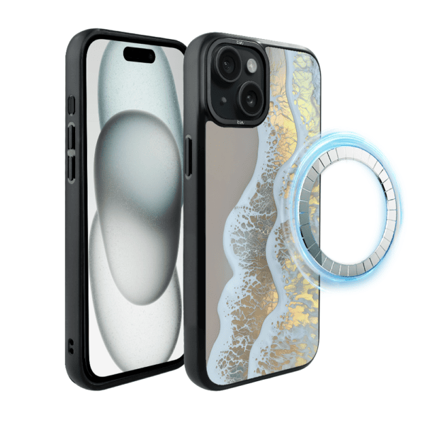 Etui do iPhone 15 Plus IBIZU DropGuard Matt z MagSafe, RIVIERA, Reflect, Złote wybrzeże