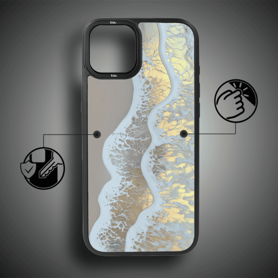 Etui do iPhone 15 IBIZU DropGuard Matt z MagSafe, RIVIERA, Reflect, Złote wybrzeże (4)