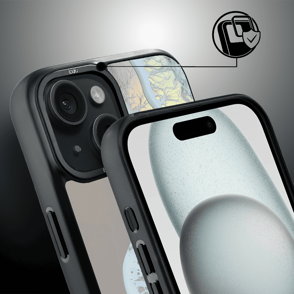 Etui do iPhone 15 IBIZU DropGuard Matt z MagSafe, RIVIERA, Reflect, Złote wybrzeże (8)