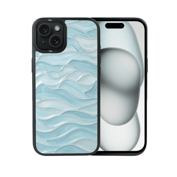 Etui do iPhone 15 Plus IBIZU DropGuard Matt z MagSafe, RIVIERA, Aqua Glass, Błękitne Fale (1)