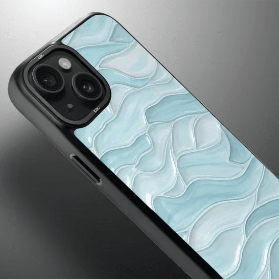 Etui do iPhone 15 Plus IBIZU DropGuard Matt z MagSafe, RIVIERA, Aqua Glass, Błękitne Fale (3)