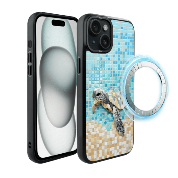 Etui do iPhone 15 Plus IBIZU DropGuard Matt z MagSafe, RIVIERA, Moderns Classics, Żółw Caretta (7)