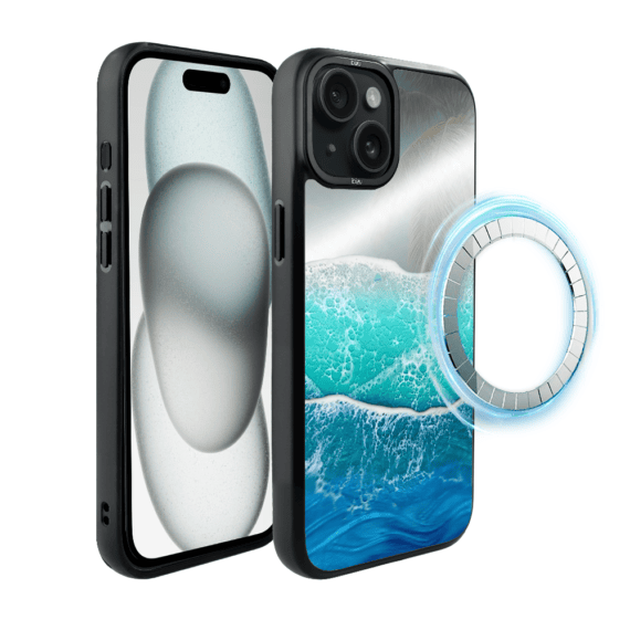 Etui do iPhone 15 Plus IBIZU DropGuard Matt z MagSafe, RIVIERA, Reflect, Szafirowy ocean (7)