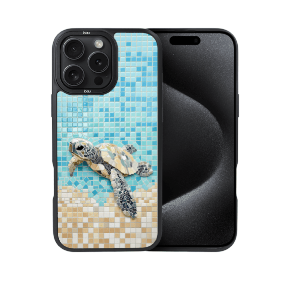 Etui do iPhone 15 Pro Max IBIZU DropGuard Matt z MagSafe, RIVIERA, Moderns Classics, Żółw Caretta (1)