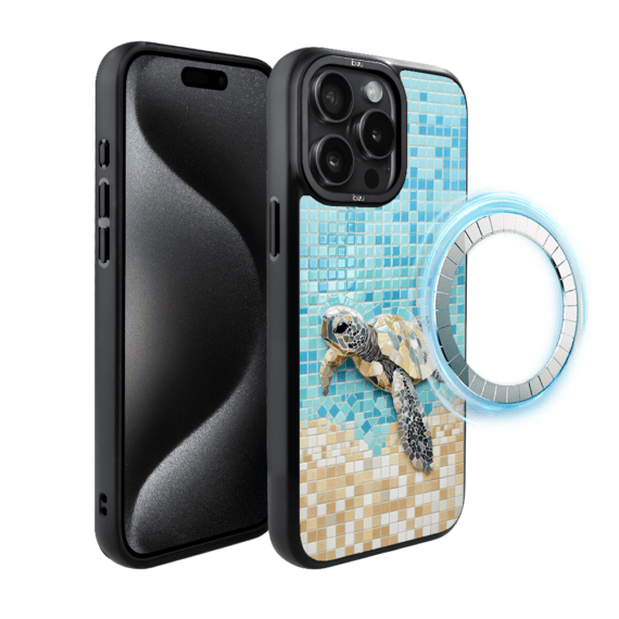 Etui do iPhone 15 Pro Max IBIZU DropGuard Matt z MagSafe, RIVIERA, Moderns Classics, Żółw Caretta (7)