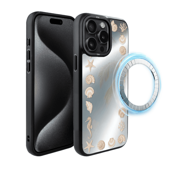 Etui do iPhone 15 Pro Max IBIZU DropGuard Matt z MagSafe, RIVIERA, Reflect, Muszelkowe lustro (2)
