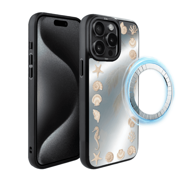 Etui do iPhone 15 Pro IBIZU DropGuard Matt z MagSafe, RIVIERA, Reflect, Muszelkowe lustro