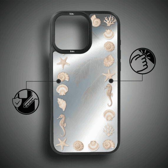 Etui do iPhone 15 Pro Max IBIZU DropGuard Matt z MagSafe, RIVIERA, Reflect, Muszelkowe lustro (3)