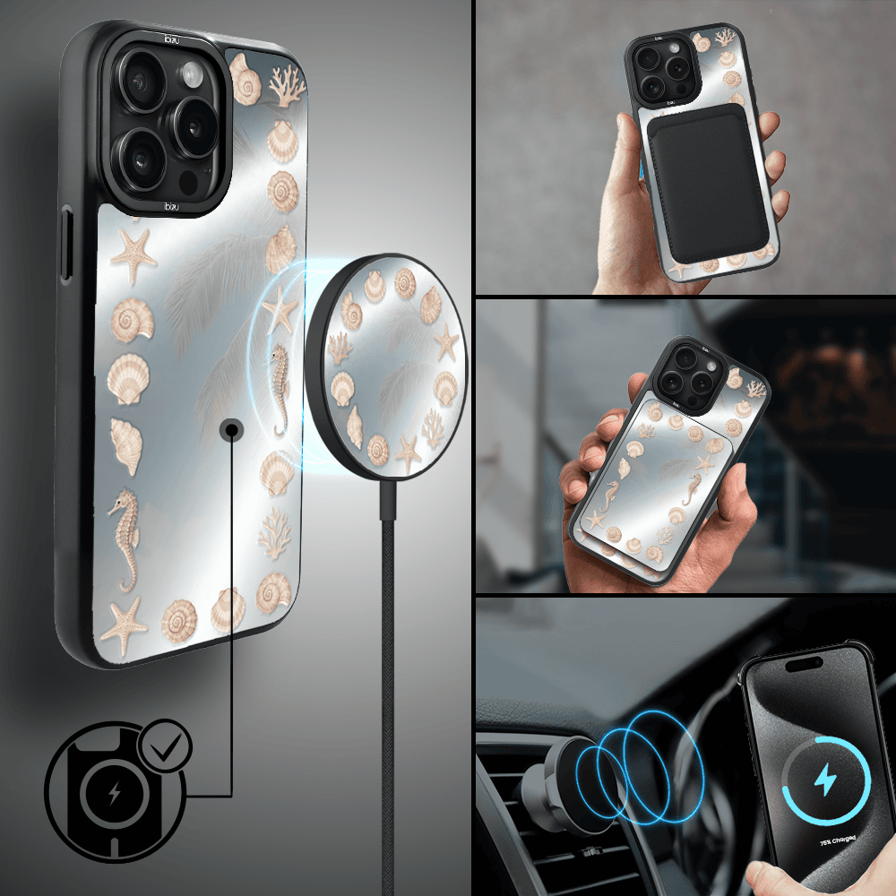 Etui do iPhone 15 Pro Max IBIZU DropGuard Matt z MagSafe, RIVIERA, Reflect, Muszelkowe lustro (5)