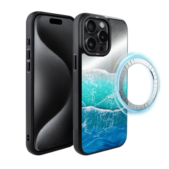 Etui do iPhone 15 Pro Max IBIZU DropGuard Matt z MagSafe, RIVIERA, Reflect, Szafirowy ocean (7)