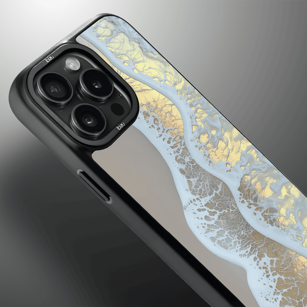 Etui do iPhone 15 Pro Max IBIZU DropGuard Matt z MagSafe, RIVIERA, Reflect, Złote wybrzeże (6)