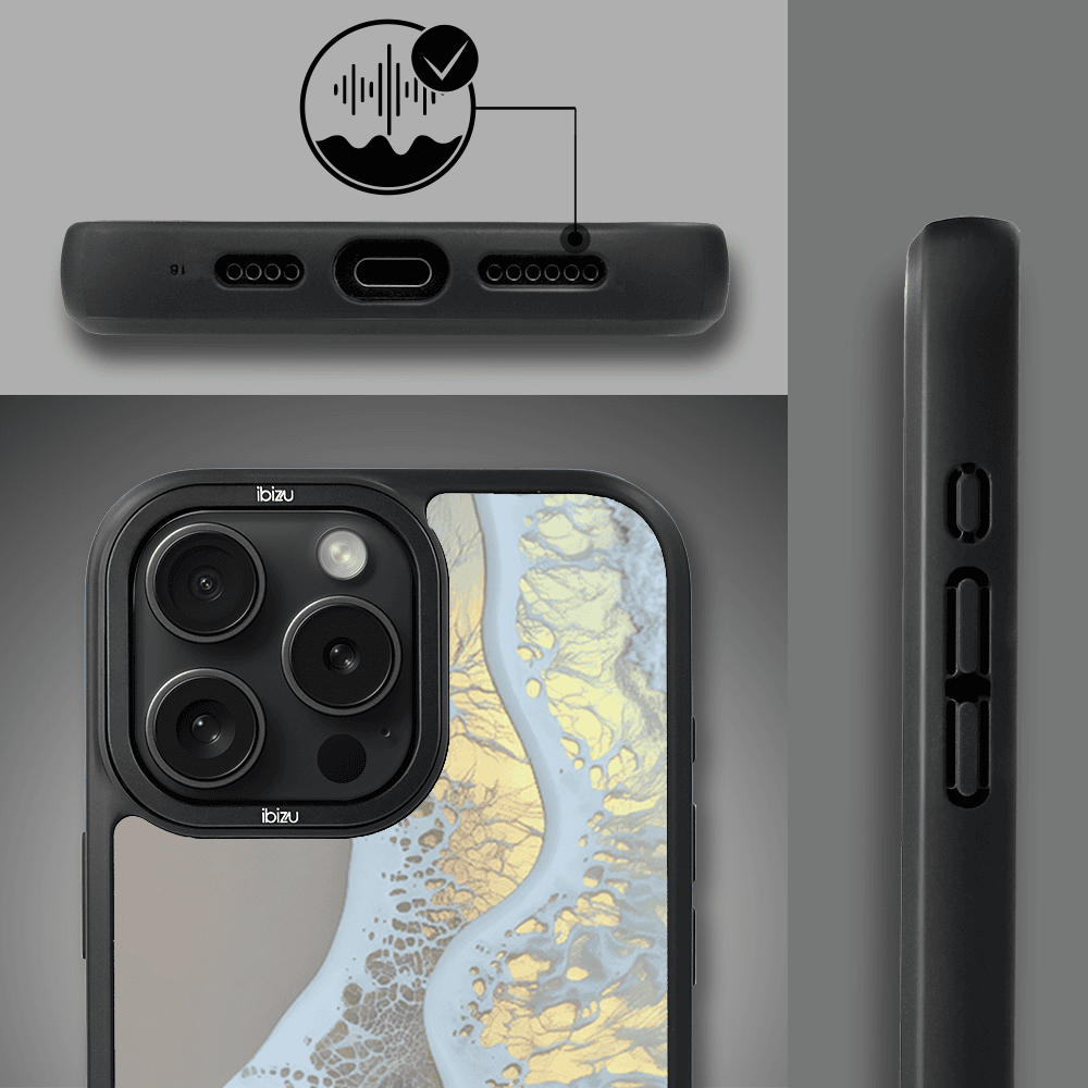 Etui do iPhone 15 Pro Max IBIZU DropGuard Matt z MagSafe, RIVIERA, Reflect, Złote wybrzeże (8)