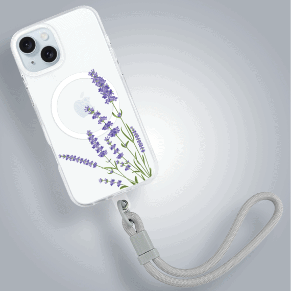 Etui do iPhone 15 lawenda z MagSafe, przeźroczyste (4)