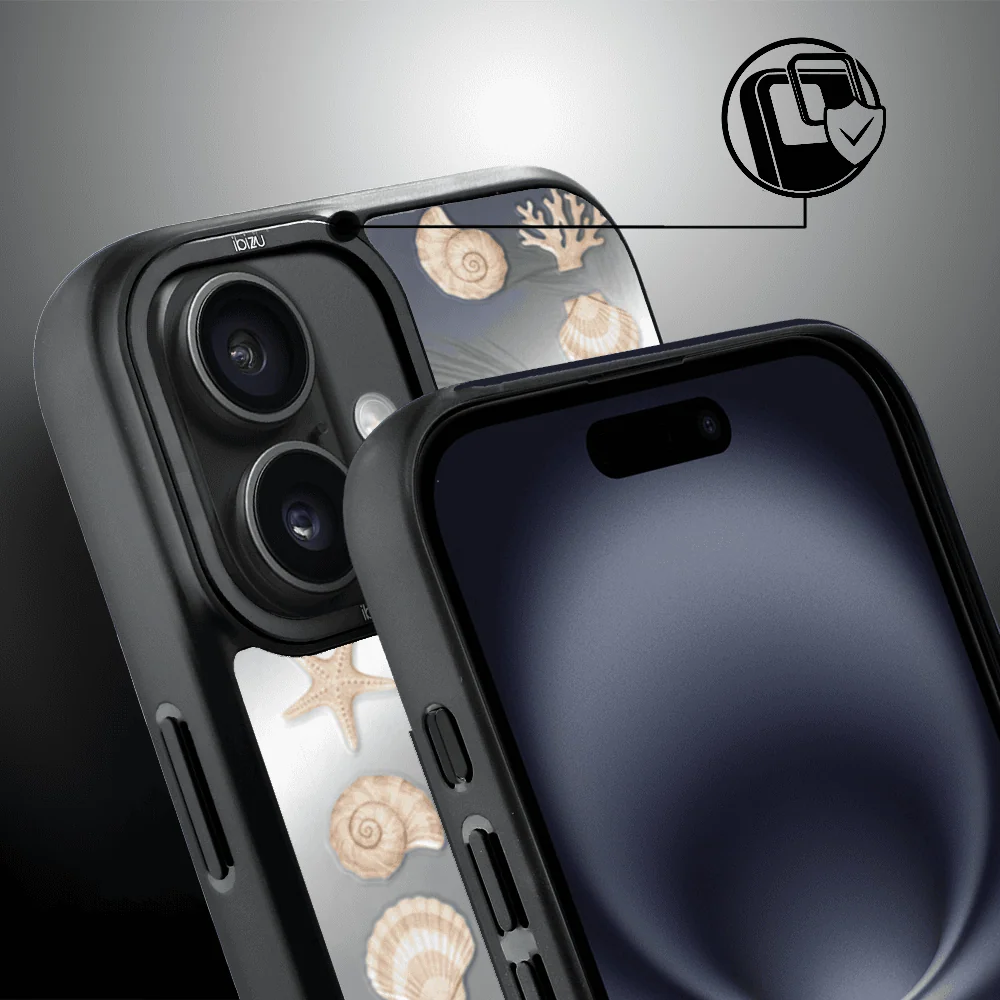 Etui do iPhone 16 IBIZU DropGuard Matt z MagSafe, RIVIERA, Reflect, Muszelkowe lustro (7)
