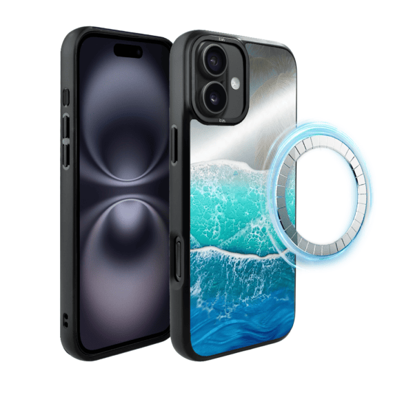Etui do iPhone 16 IBIZU DropGuard Matt z MagSafe, RIVIERA, Reflect, Szafirowy ocean (7)