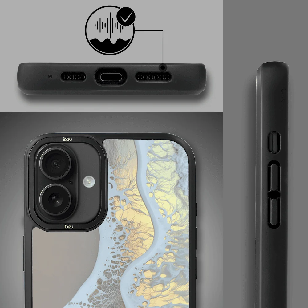 Etui do iPhone 16 IBIZU DropGuard Matt z MagSafe, RIVIERA, Reflect, Złote wybrzeże (1)