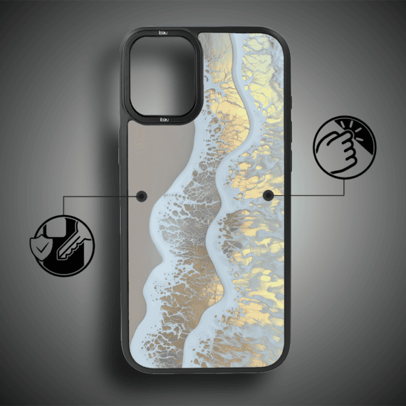 Etui do iPhone 16 IBIZU DropGuard Matt z MagSafe, RIVIERA, Reflect, Złote wybrzeże (4)