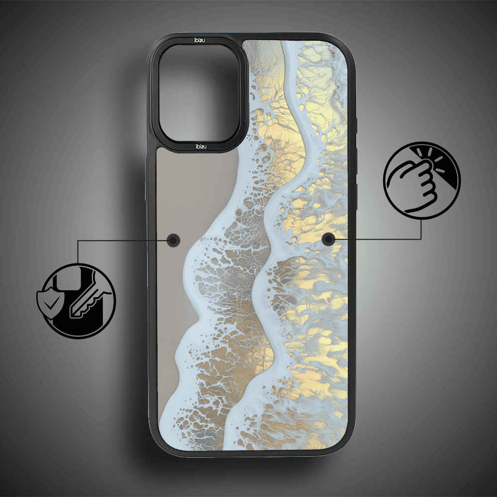 Etui do iPhone 16 IBIZU DropGuard Matt z MagSafe, RIVIERA, Reflect, Złote wybrzeże (4)
