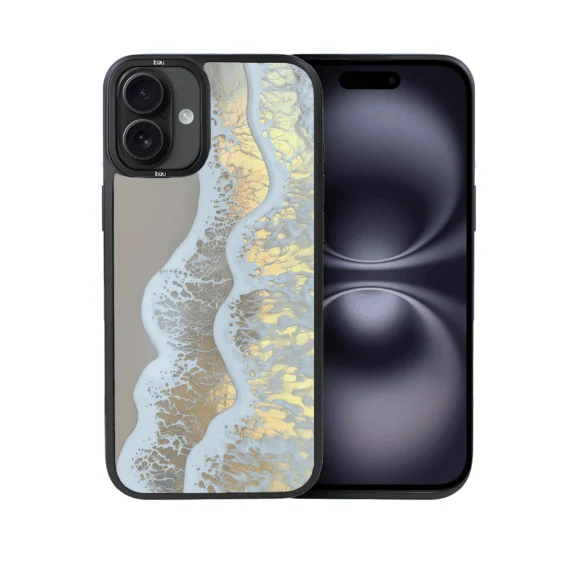 Etui do iPhone 16 IBIZU DropGuard Matt z MagSafe, RIVIERA, Reflect, Złote wybrzeże (5)