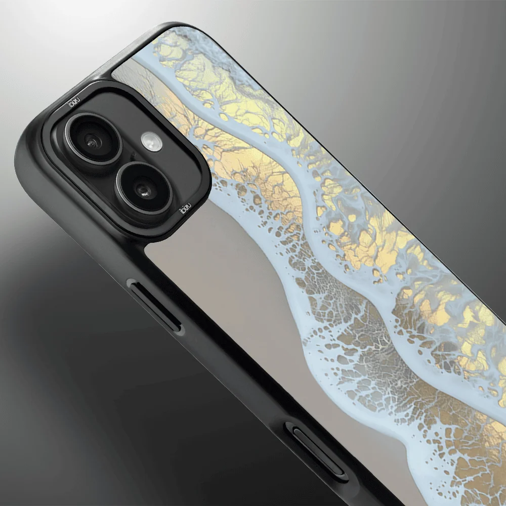 Etui do iPhone 16 IBIZU DropGuard Matt z MagSafe, RIVIERA, Reflect, Złote wybrzeże (7)