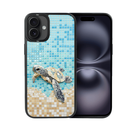 Etui do iPhone 16 Plus IBIZU DropGuard Matt z MagSafe, RIVIERA, Moderns Classics, Żółw Caretta (1)
