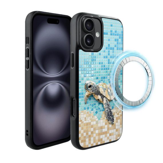 Etui do iPhone 16 Plus IBIZU DropGuard Matt z MagSafe, RIVIERA, Moderns Classics, Żółw Caretta (7)