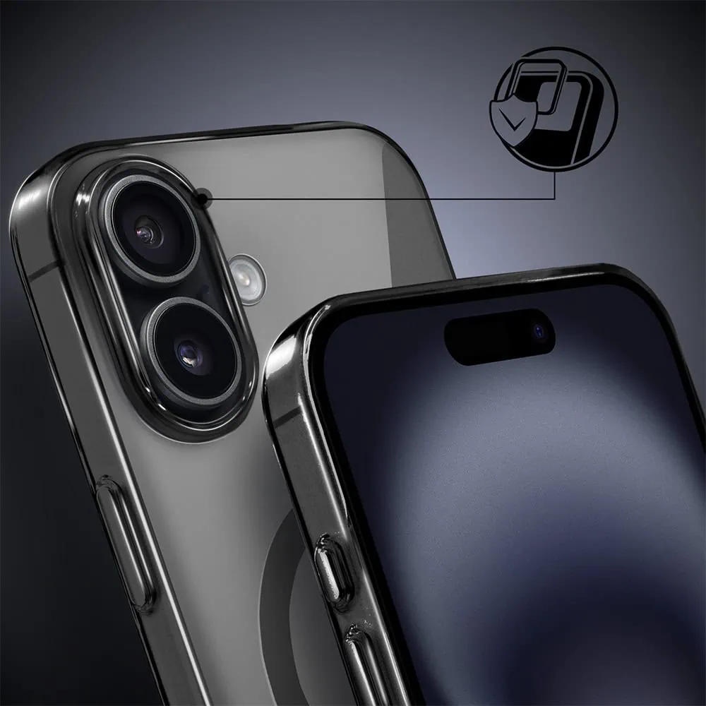 Etui do iPhone 16 Prisma Slim z MagSafe, cienkie z twardym tyłem, czarne (6)