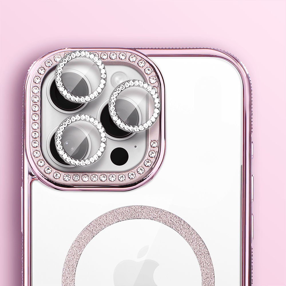 Etui do iPhone 16 Pro Max Diadem Glow, przeźroczyste z MagSafe, błyszczące z podstawką, różowe (8)