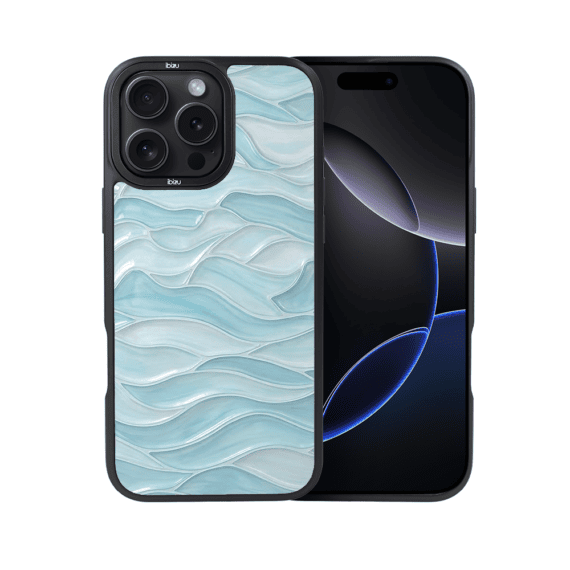 Etui do iPhone 16 Pro Max IBIZU DropGuard Matt z MagSafe, RIVIERA, Aqua Glass, Błękitne Fale (1)