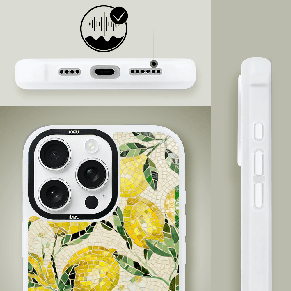 Etui do iPhone 16 Pro Max IBIZU DropGuard Matt z MagSafe, RIVIERA, Modern Classics, Cytrynowe gaje (1)