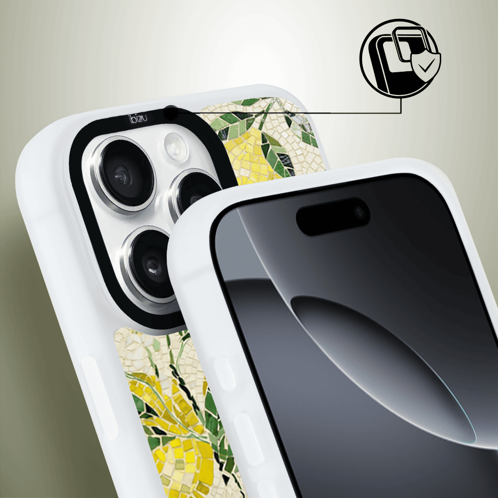 Etui do iPhone 16 Pro Max IBIZU DropGuard Matt z MagSafe, RIVIERA, Modern Classics, Cytrynowe gaje (2)