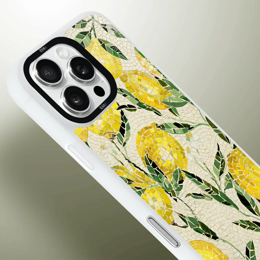 Etui do iPhone 16 Pro Max IBIZU DropGuard Matt z MagSafe, RIVIERA, Modern Classics, Cytrynowe gaje (3)