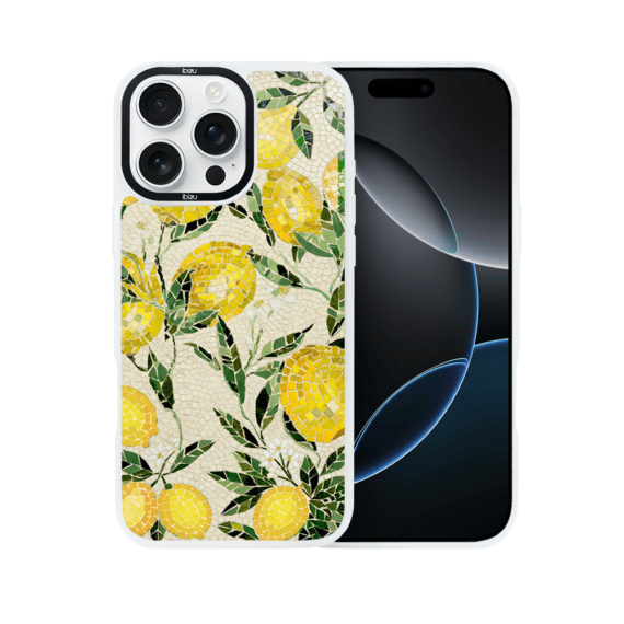 Etui do iPhone 16 Pro Max IBIZU DropGuard Matt z MagSafe, RIVIERA, Modern Classics, Cytrynowe gaje (5)