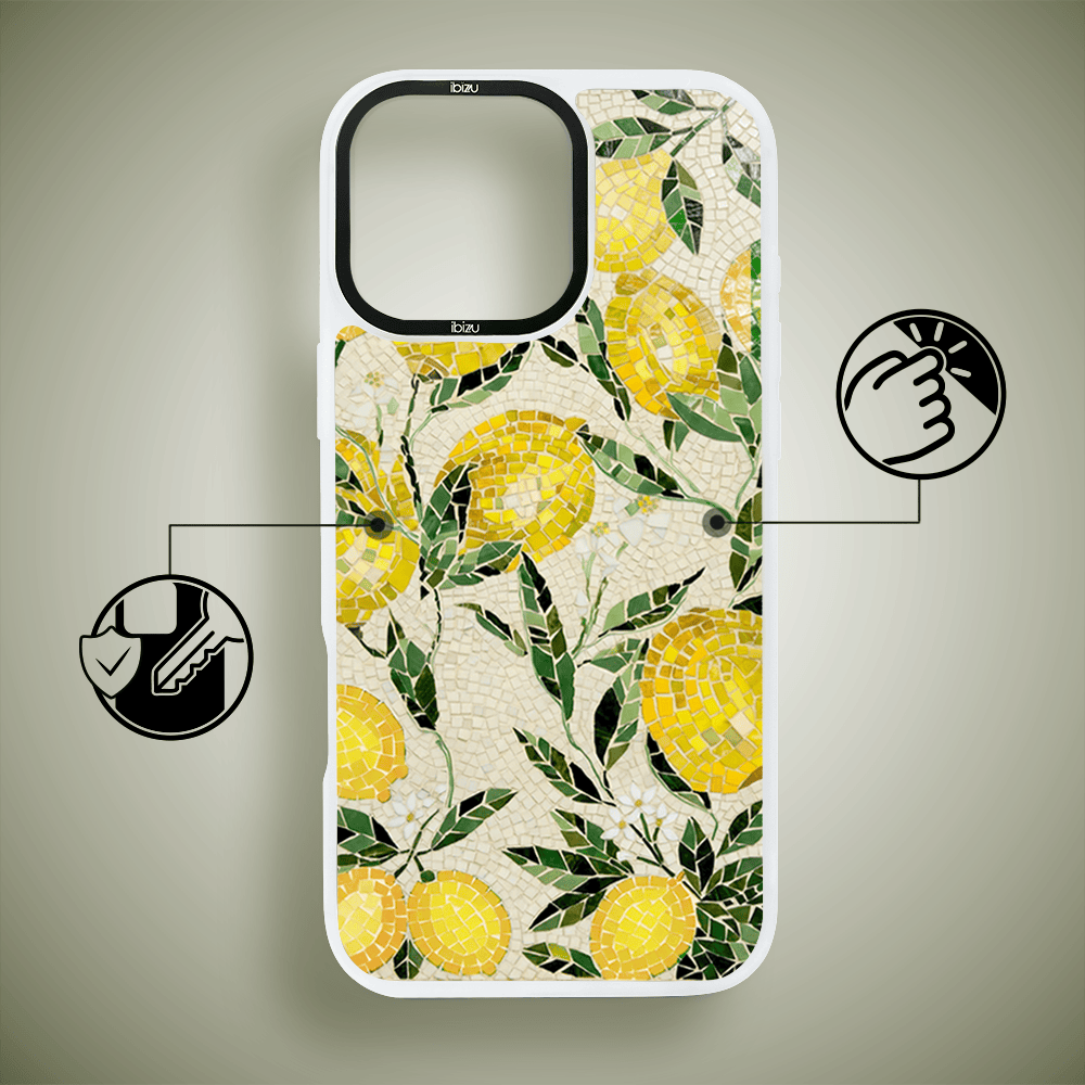 Etui do iPhone 16 Pro Max IBIZU DropGuard Matt z MagSafe, RIVIERA, Modern Classics, Cytrynowe gaje (7)
