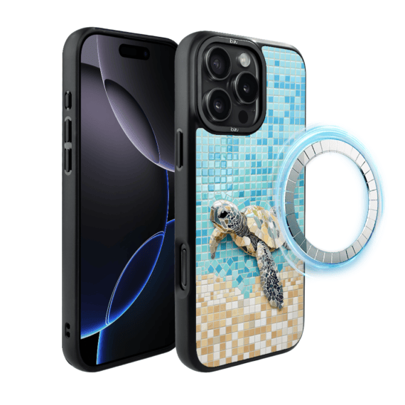 Etui do iPhone 16 Pro Max IBIZU DropGuard Matt z MagSafe, RIVIERA, Moderns Classics, Żółw Caretta (7)