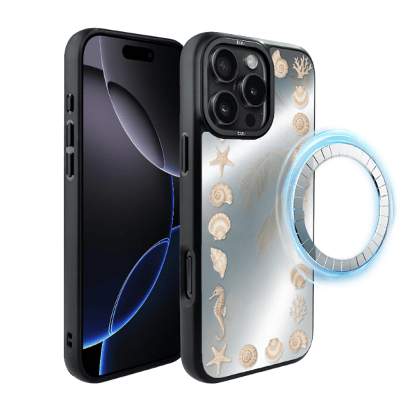 Etui do iPhone 16 Pro IBIZU DropGuard Matt z MagSafe, RIVIERA, Reflect, Muszelkowe lustro