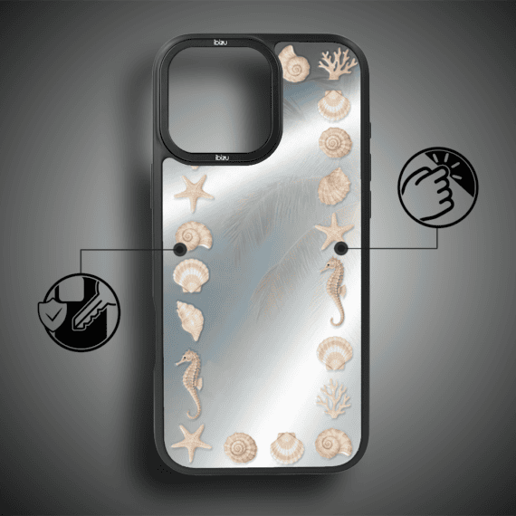 Etui do iPhone 16 Pro Max IBIZU DropGuard Matt z MagSafe, RIVIERA, Reflect, Muszelkowe lustro (4)