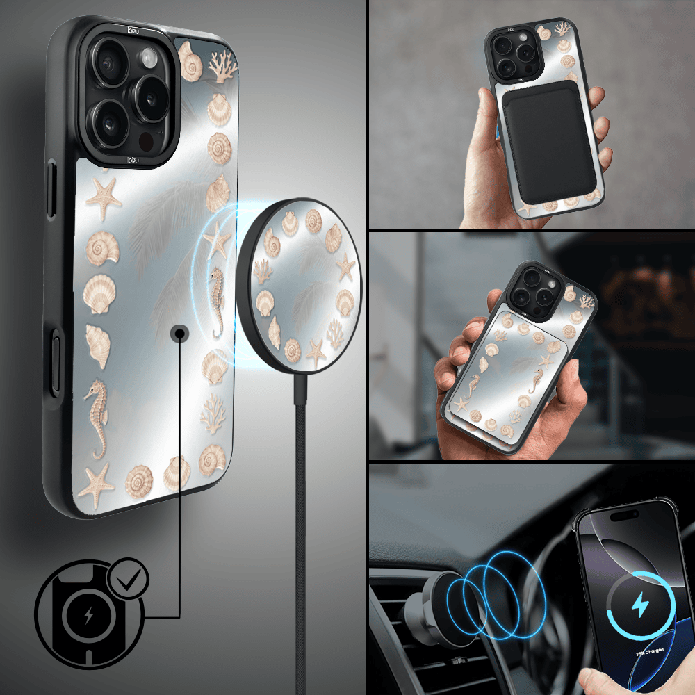Etui do iPhone 16 Pro Max IBIZU DropGuard Matt z MagSafe, RIVIERA, Reflect, Muszelkowe lustro (6)